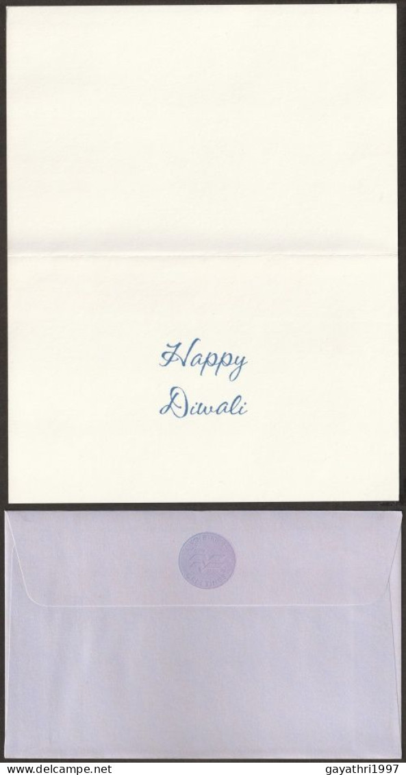 India Greetings Card With Cover Issued By Indian Government (gr17) Happy Diwali  Greetings - Pavoni