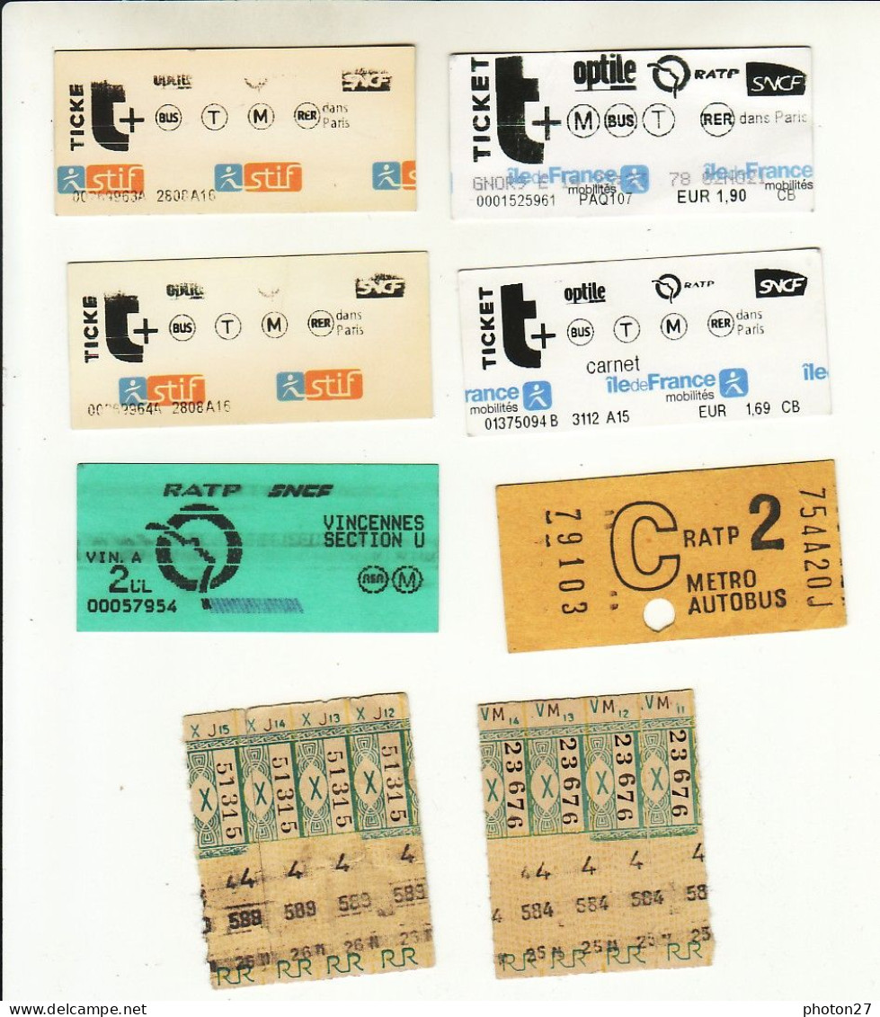 Tickets Métro-RER - Europe