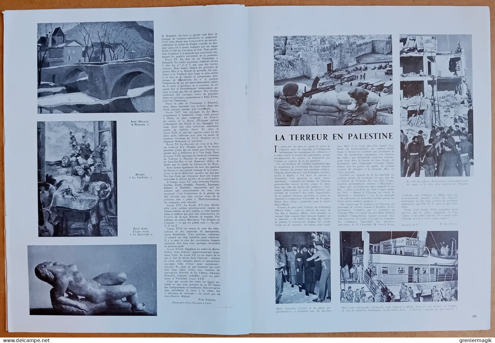 France Illustration N°76 15/03/1947 Attentats de l'Irgoun en Palestine/Sécurité aérienne/Traité de Dunkerque/Byrd