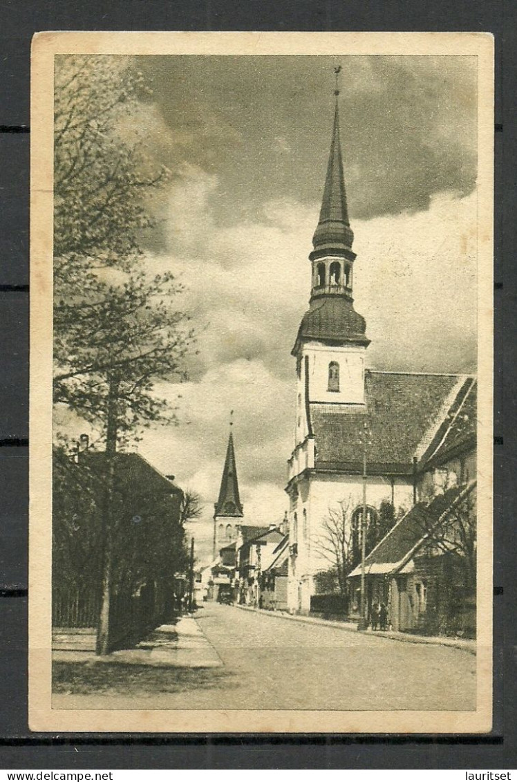 ESTLAND Estonia 1941-1944 German Occupation Post Card Pärnu Pernau Church Kirche, Unused - Estonie