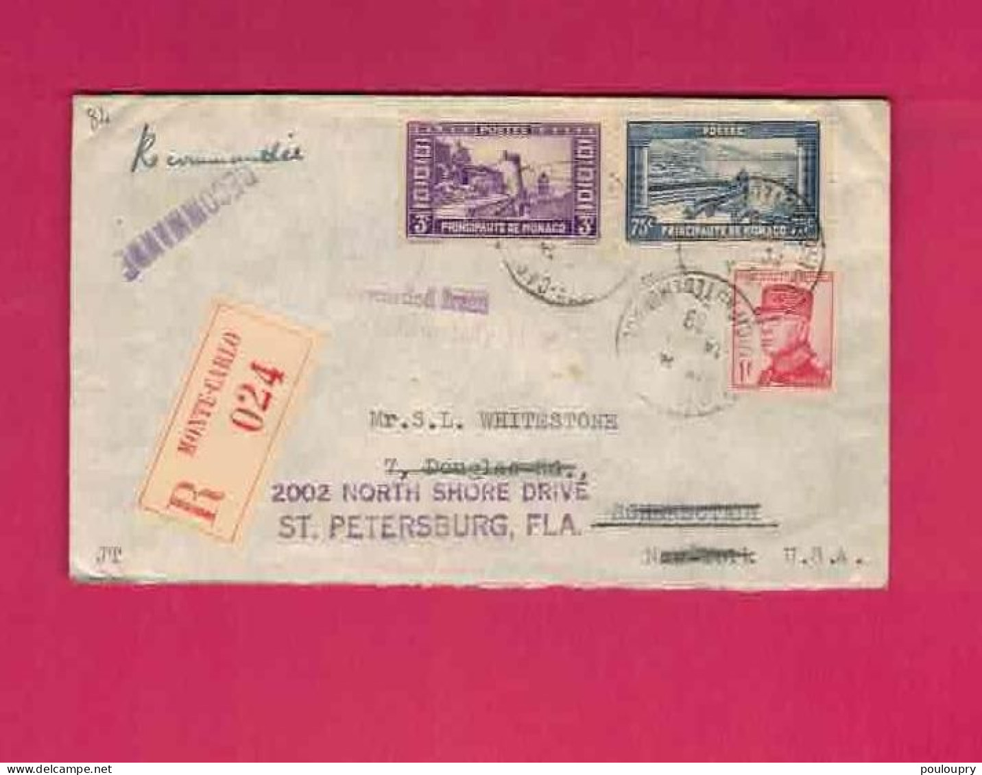 Lettre Recommandée De 1939 Pour Les USA EUAN - YT N° 125, 130 Et 163 - Brieven En Documenten