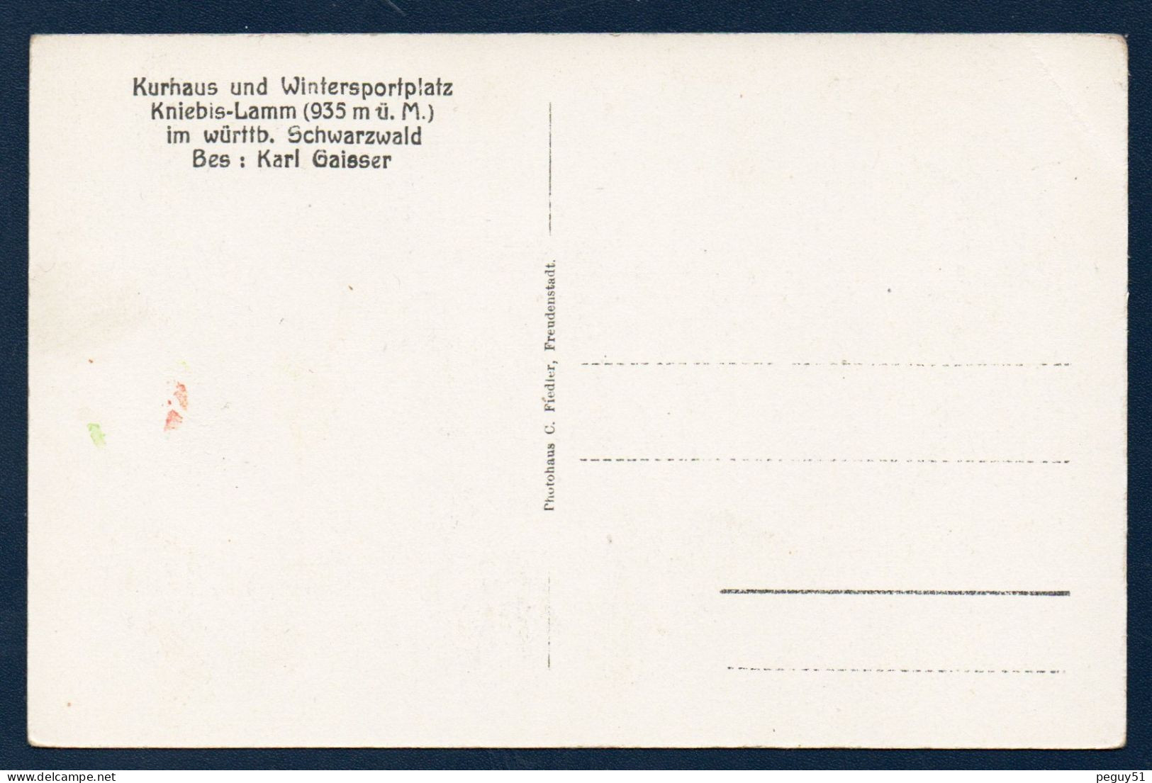 Kniebis-Lamm.( Freudenstadt).  Kurhaus. Wintersportplatz. Waldpartie. Hotel. ( Bes. Karl Gaisser ). Lot De 3 Cartes - Freudenstadt