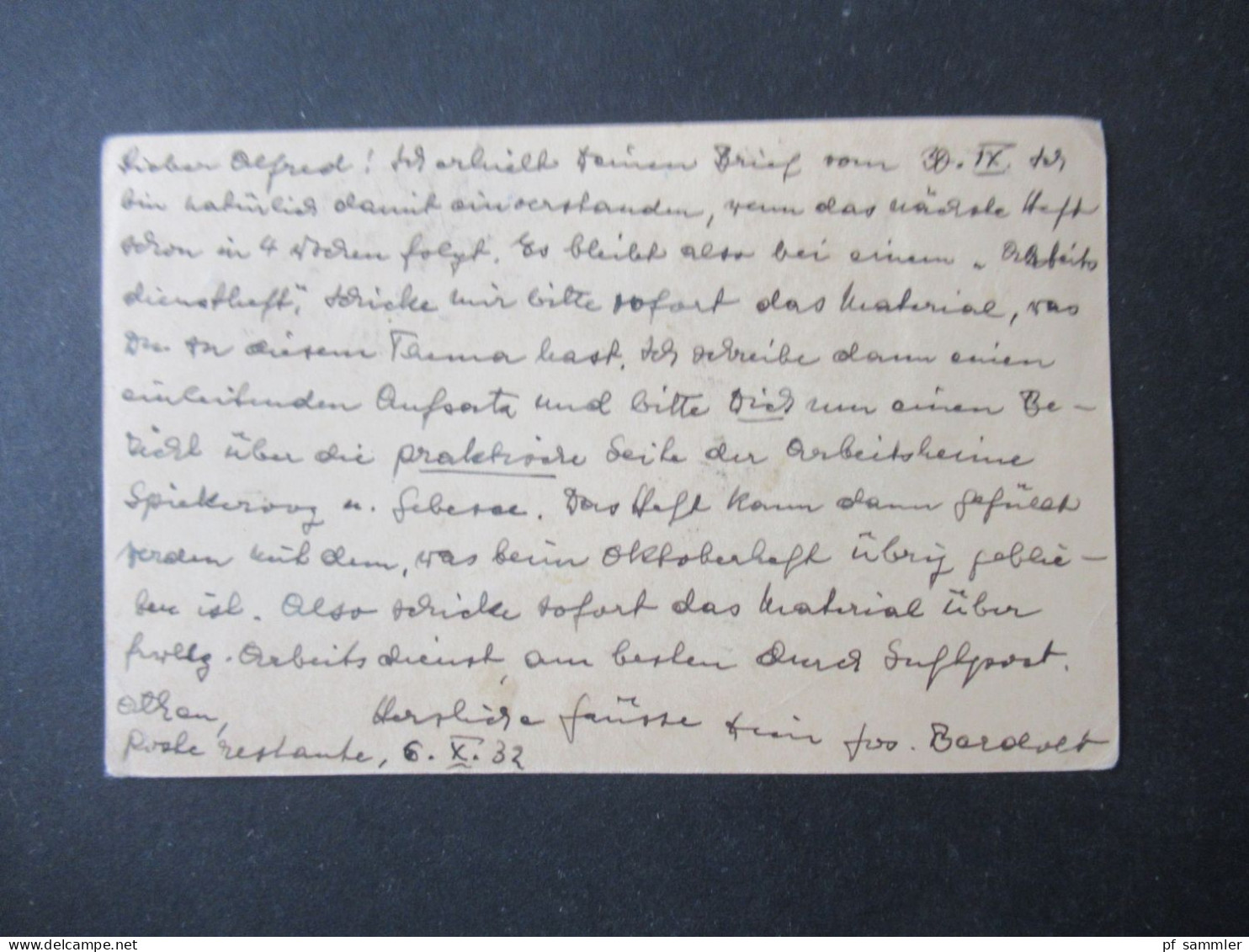 1932 Ganzsache P 38 Mit 3x Zusatzfrankatur Als Auslands PK Athen Poste Restante - Schloss Biebersteim Lietzschule - Briefe U. Dokumente