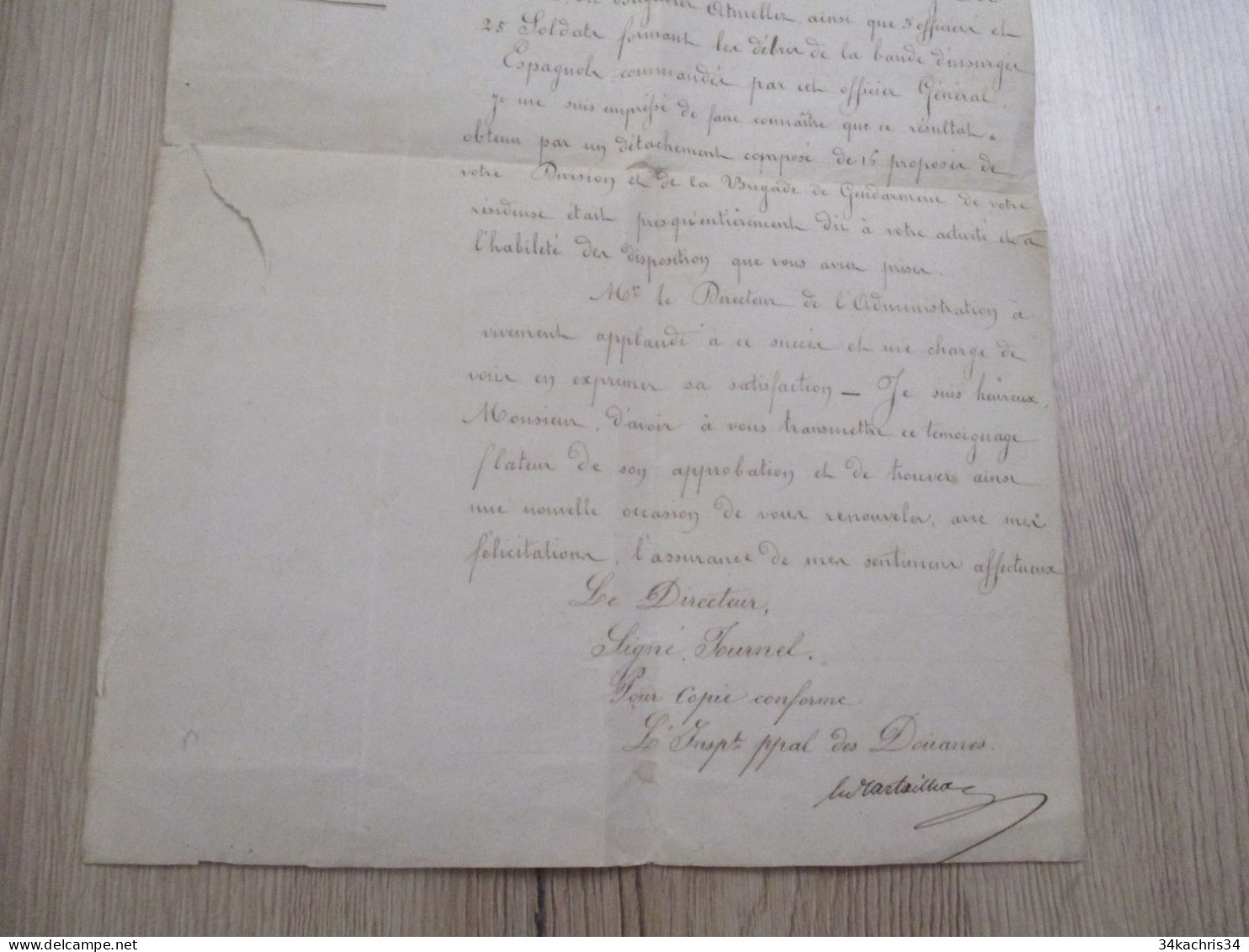 Da65 Pièce Signée Manuscrite  1849 Arrestation D'une Bande D'insurgés Espagnols Dans La Montagne De Sorède... - Manuscripten