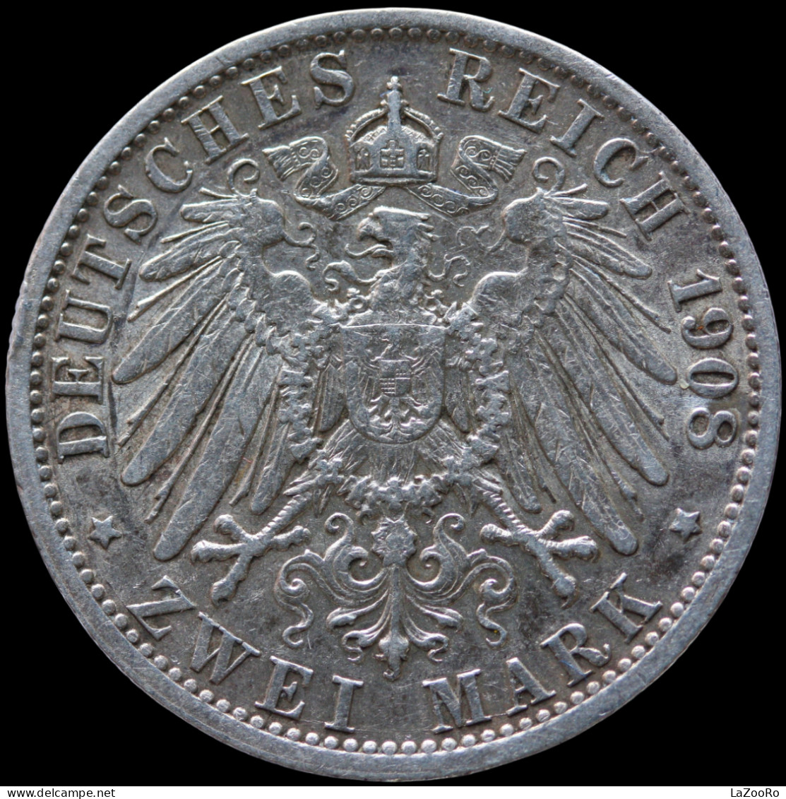 LaZooRo: Germany PRUSSIA 2 Mark 1908 A XF / UNC - Silver - 2, 3 & 5 Mark Argent