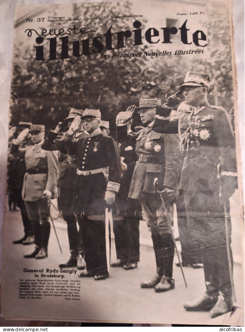 Neueste Illustrierte Dernieres Nouvelles Illustrées Sept 1936 Strasbourg Militaria General Rydz Smogly Guêpe Ecole Japon - Sonstige & Ohne Zuordnung