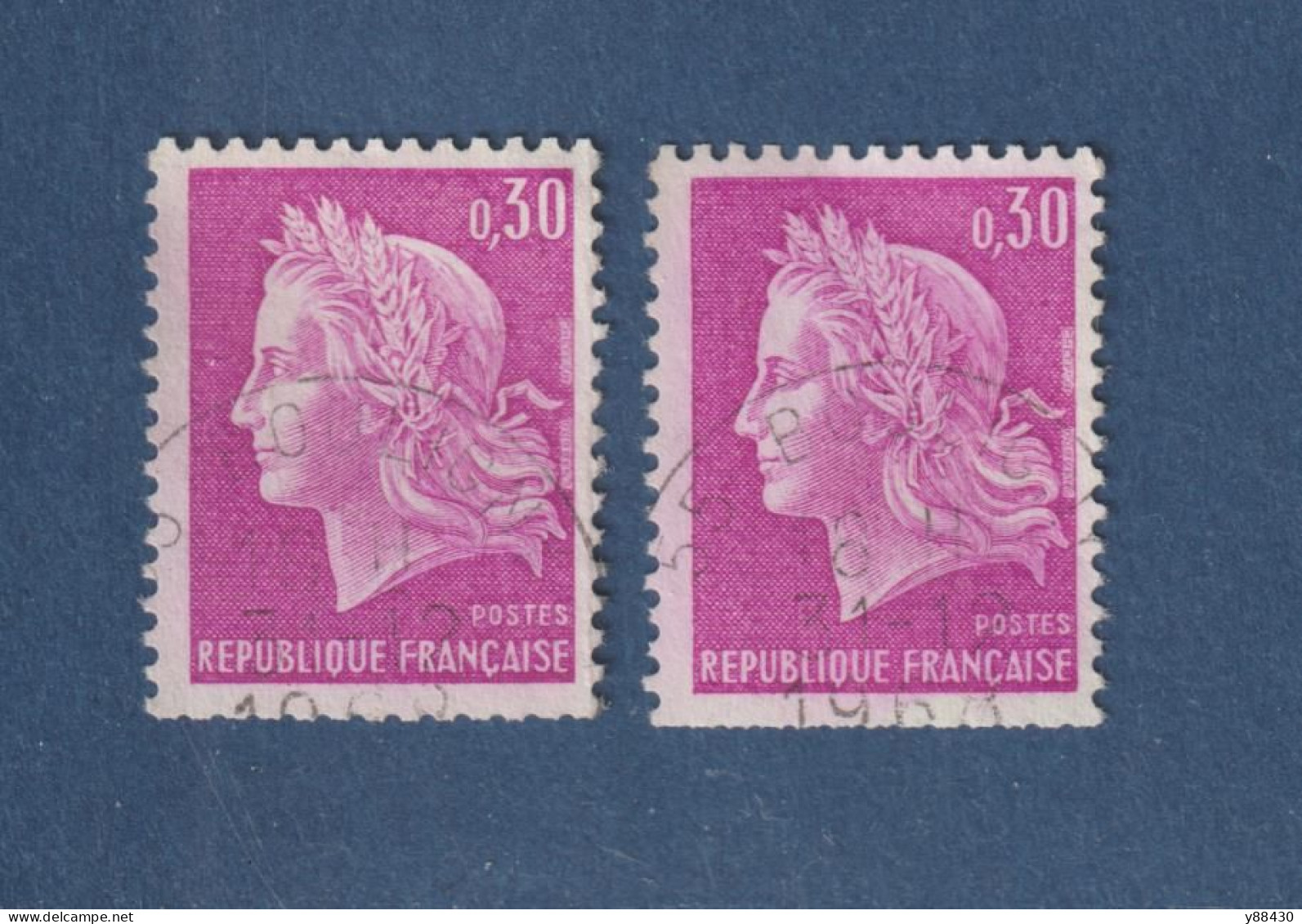 1536 De 1967/69 - 2 Timbres Avec Une Physionomie Et Teinte Différente - Type Marianne De Cheffer - 30c. Lilas - 2 Scan - Used Stamps