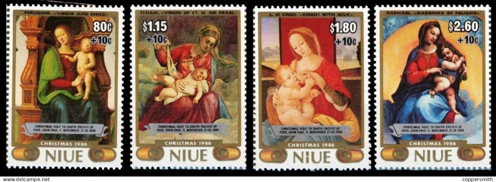 (021) Niue  Christmas / Noel / Pope Visit Overprints / Aufdrucke  ** / Mnh  Michel 690-693 - Niue