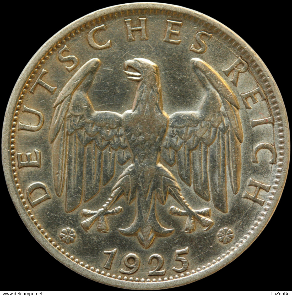 LaZooRo: Germany 2 Mark 1925 A XF Major Die Break - Silver - 2 Reichsmark