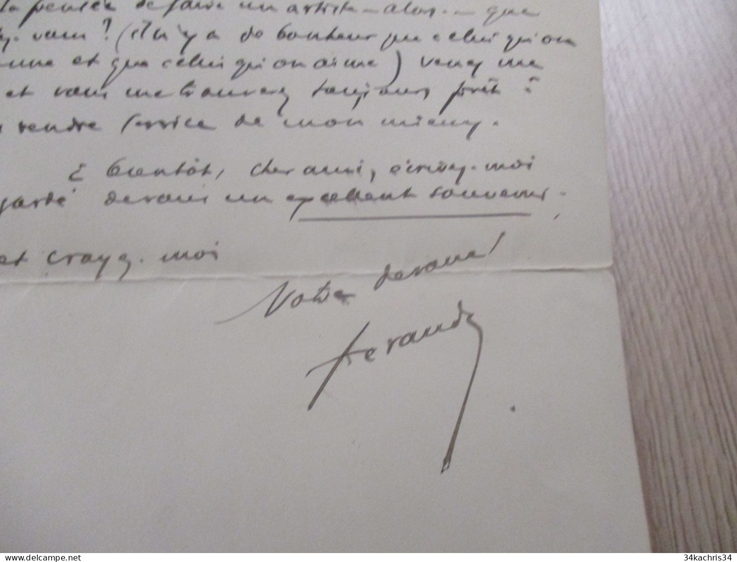 DA65 LAS Autographe Signée Ferandy 1892 à Propos De Théâtre échange Amical - Ecrivains