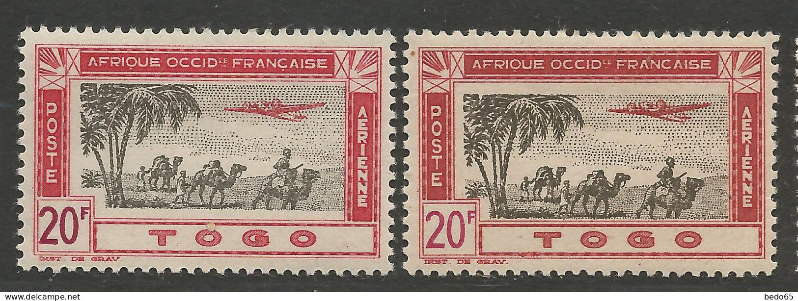 TOGO PA N° 15 X 2 Nuances NEUF* TRACE DE CHARNIERE  / Hinge  / MH - Sonstige & Ohne Zuordnung