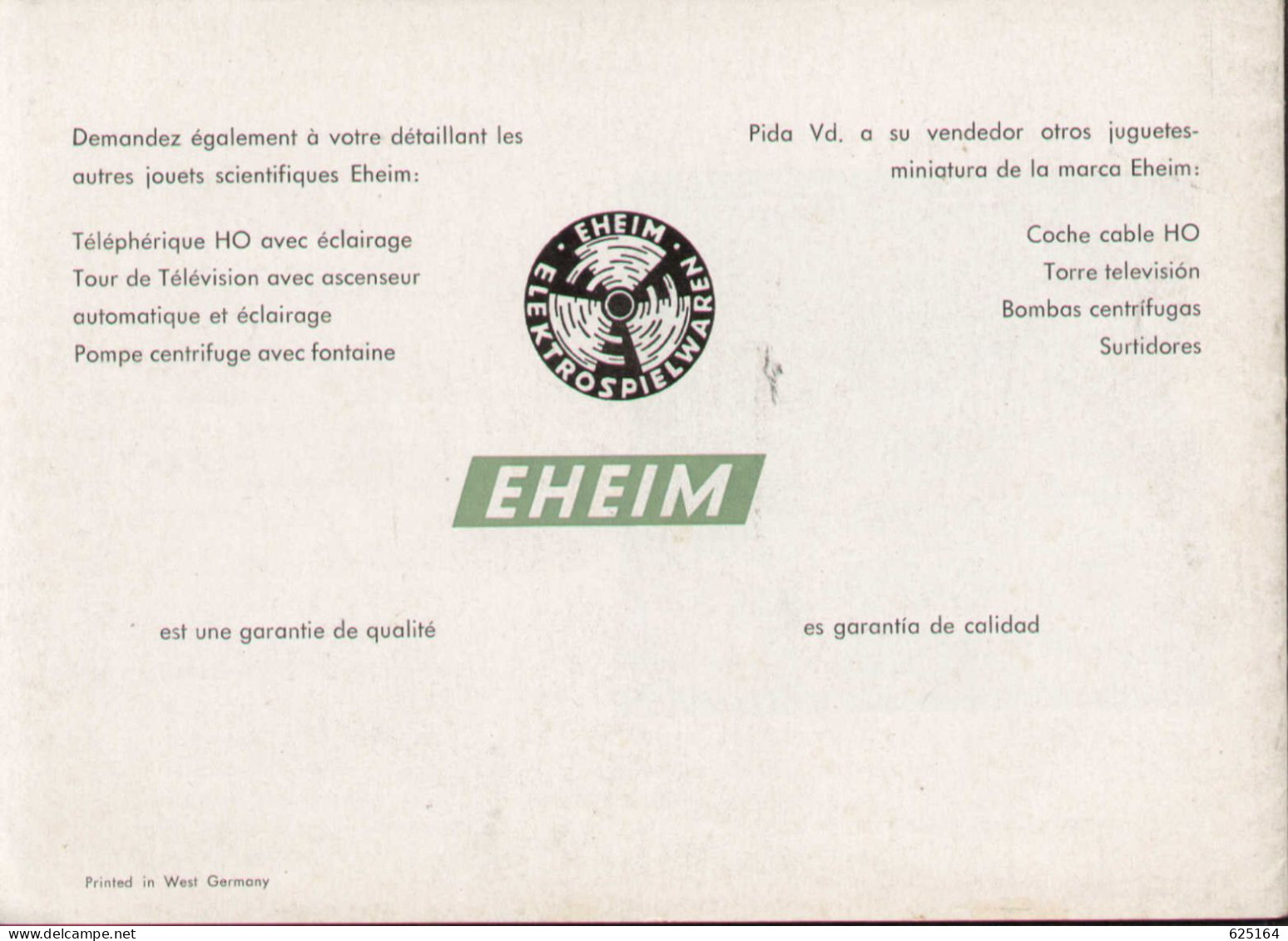 Catalogue EHEIM TROLLEY-BUS 1954  HO 1:87 - Französische Ausgabe - French