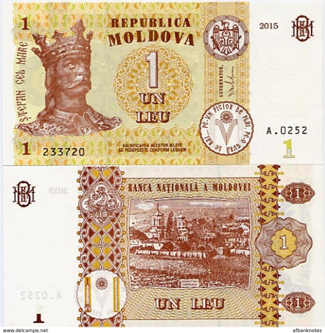 MOLDOVA       1 Leu         P-21       2015       UNC - Moldova