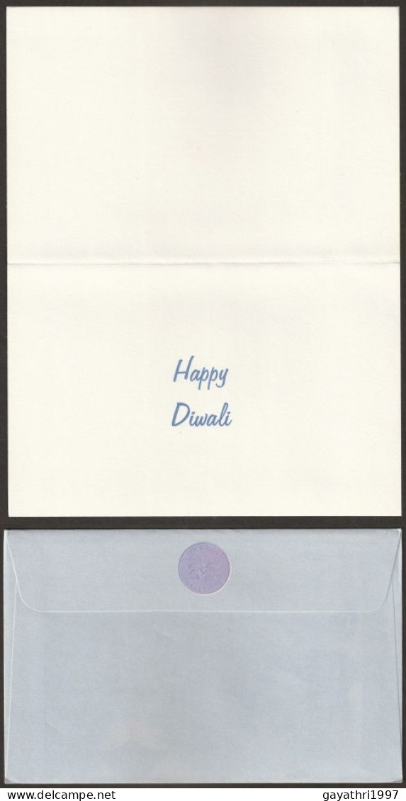 India Greetings Card With Cover Issued By Indian Government (gr46) Diwali Greetings - Enveloppes