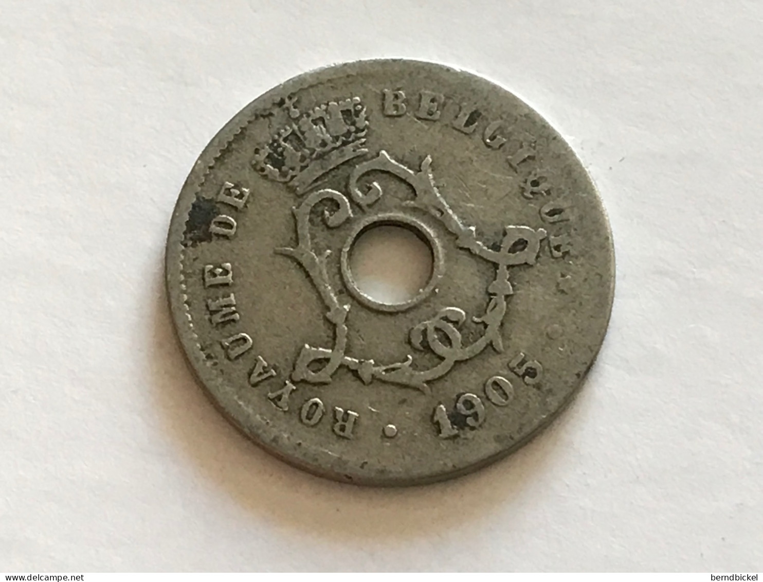 Münze Münzen Umlaufmünze Belgien 5 Centimes 1905 Belgique - 5 Cents