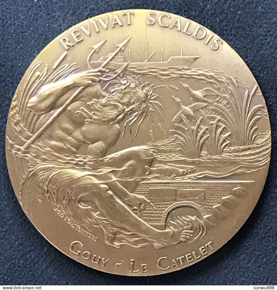 Superbe Médaille Revivat Scaldis Gouy - Le Catelet - Escaut Jan Keustermans - Shipping Press Association - Other & Unclassified