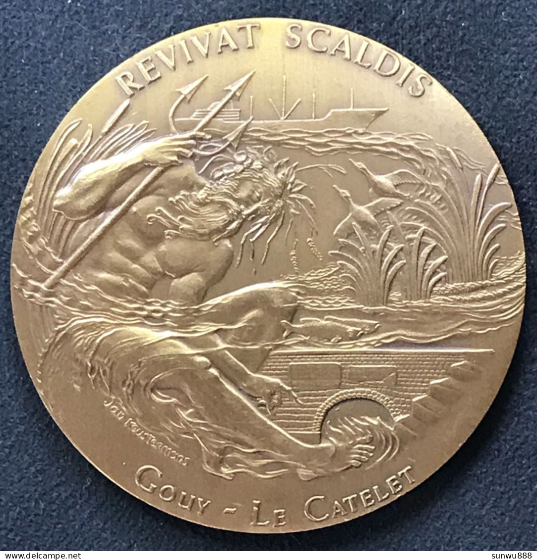 Superbe Médaille Revivat Scaldis Gouy - Le Catelet - Escaut Jan Keustermans - Shipping Press Association - Sonstige & Ohne Zuordnung