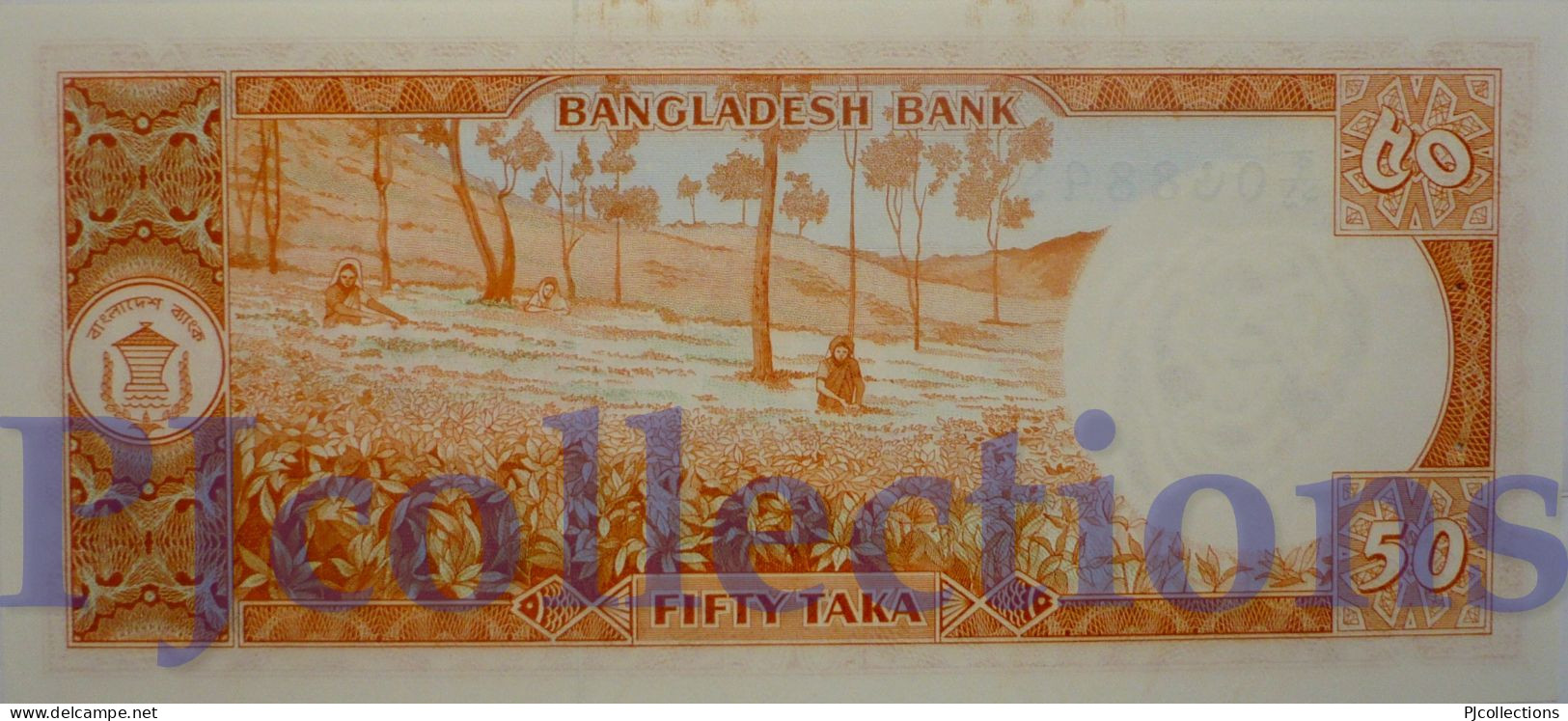 BANGLADESH 50 TAKA 1976 PICK 17a UNC W/PINHOLES RARE - Bangladesh