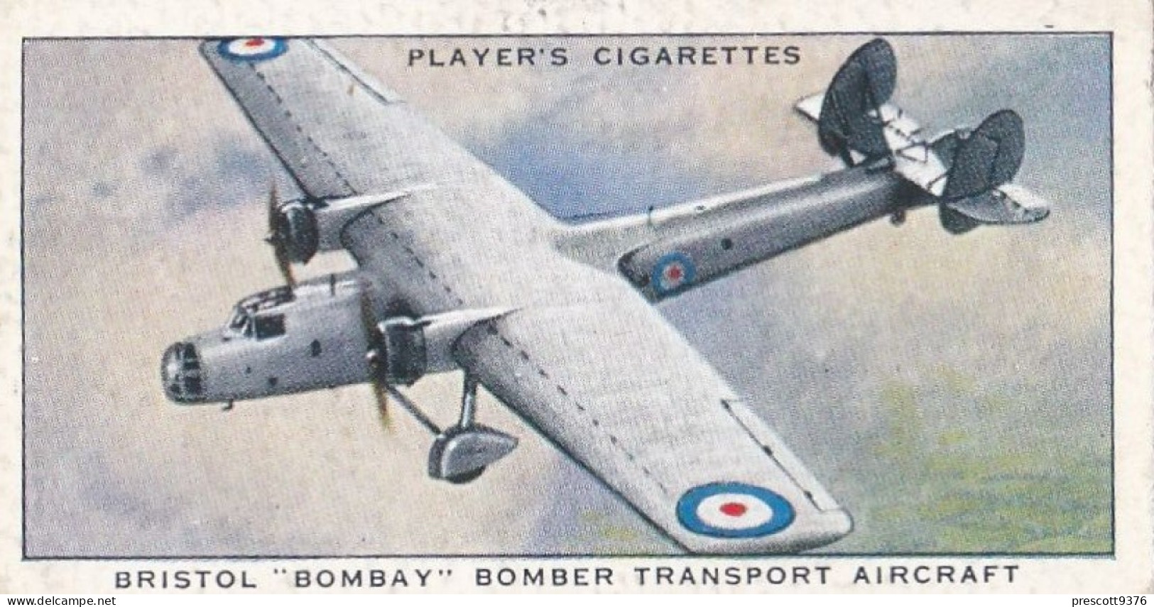 10 Bristol  Bomber - Aircraft Of The Royal Air Force 1938 - Players Original Cigarette Card - Military - Player's