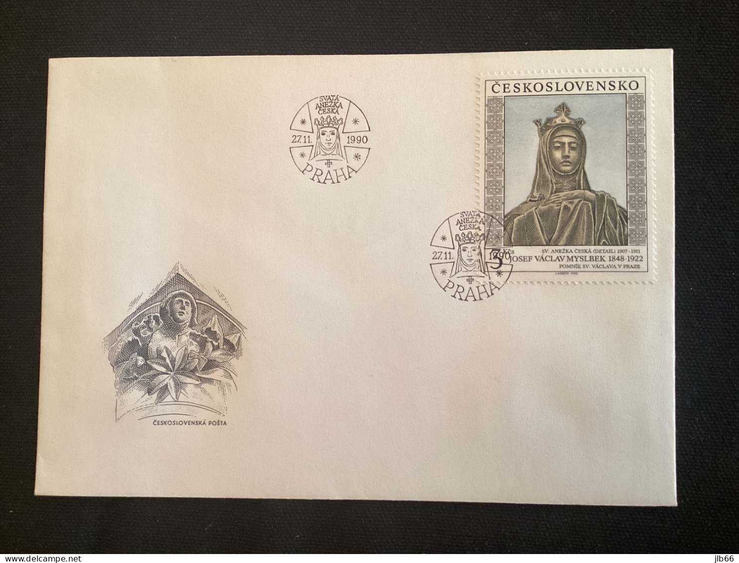 FDC 1990 Art  Yvert 2870 Sainte Agnes Sculpture De Josef Myslbek - FDC