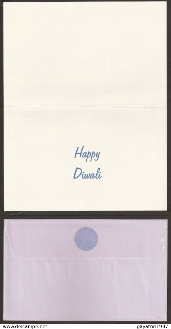 India Greetings Card With Cover Issued By Indian Government (gr613) Happy Diwali   Greetings - Lettres & Documents