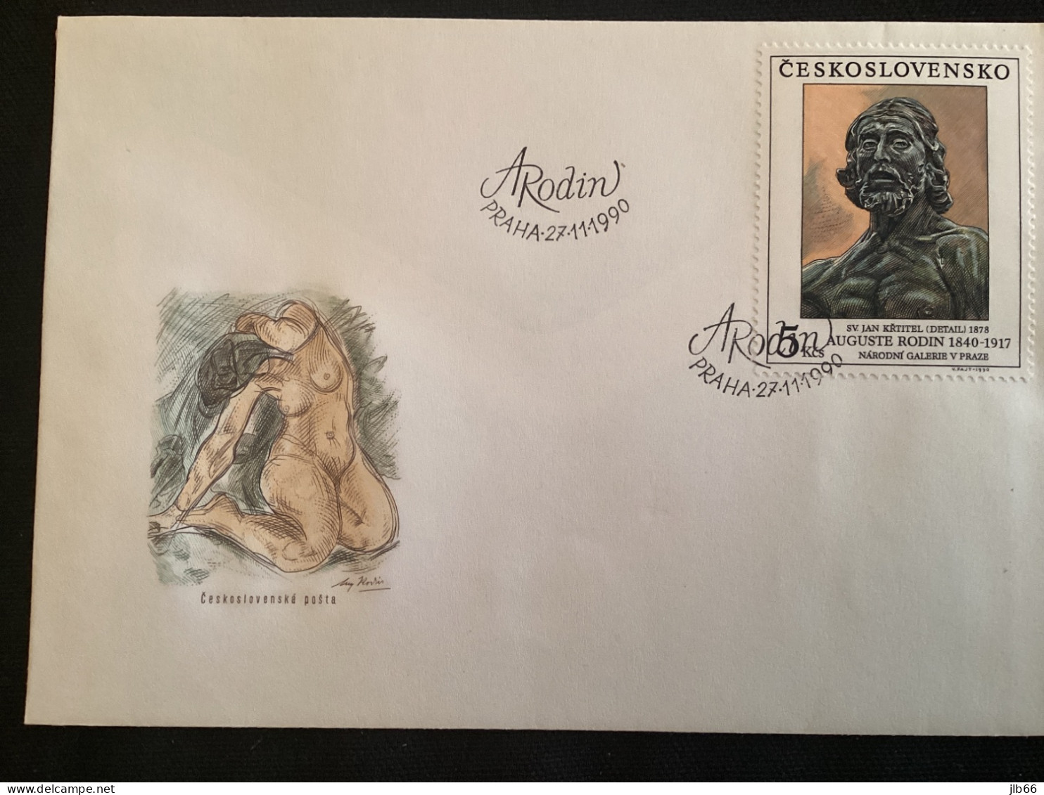 FDC 1990 Art  Yvert 2872 Saint Jean Baptiste Sculpture De Auguste Rodin - FDC