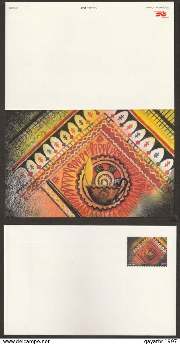 India Greetings Card With Cover Issued By Indian Government (gr64) Happy Diwali   Greetings - Enveloppes
