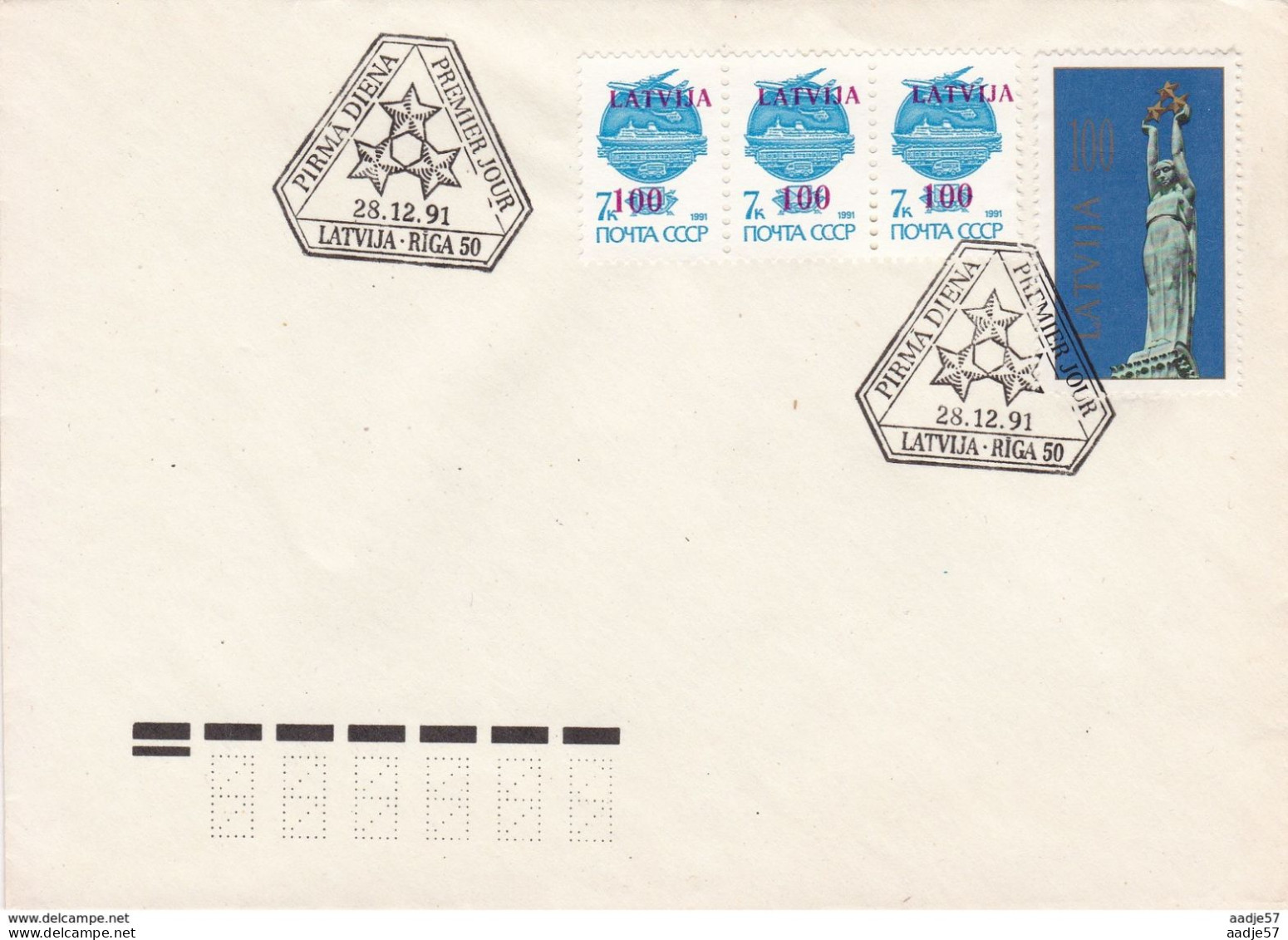 Latvia Lettland FDC 28.12.1991 - Lettonie