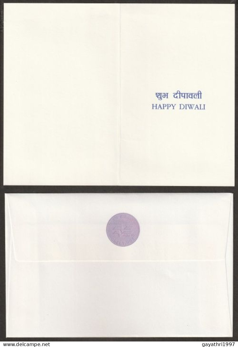 India Greetings Card With Cover Issued By Indian Government (gr66) Happy Diwali   Greetings - Briefe U. Dokumente