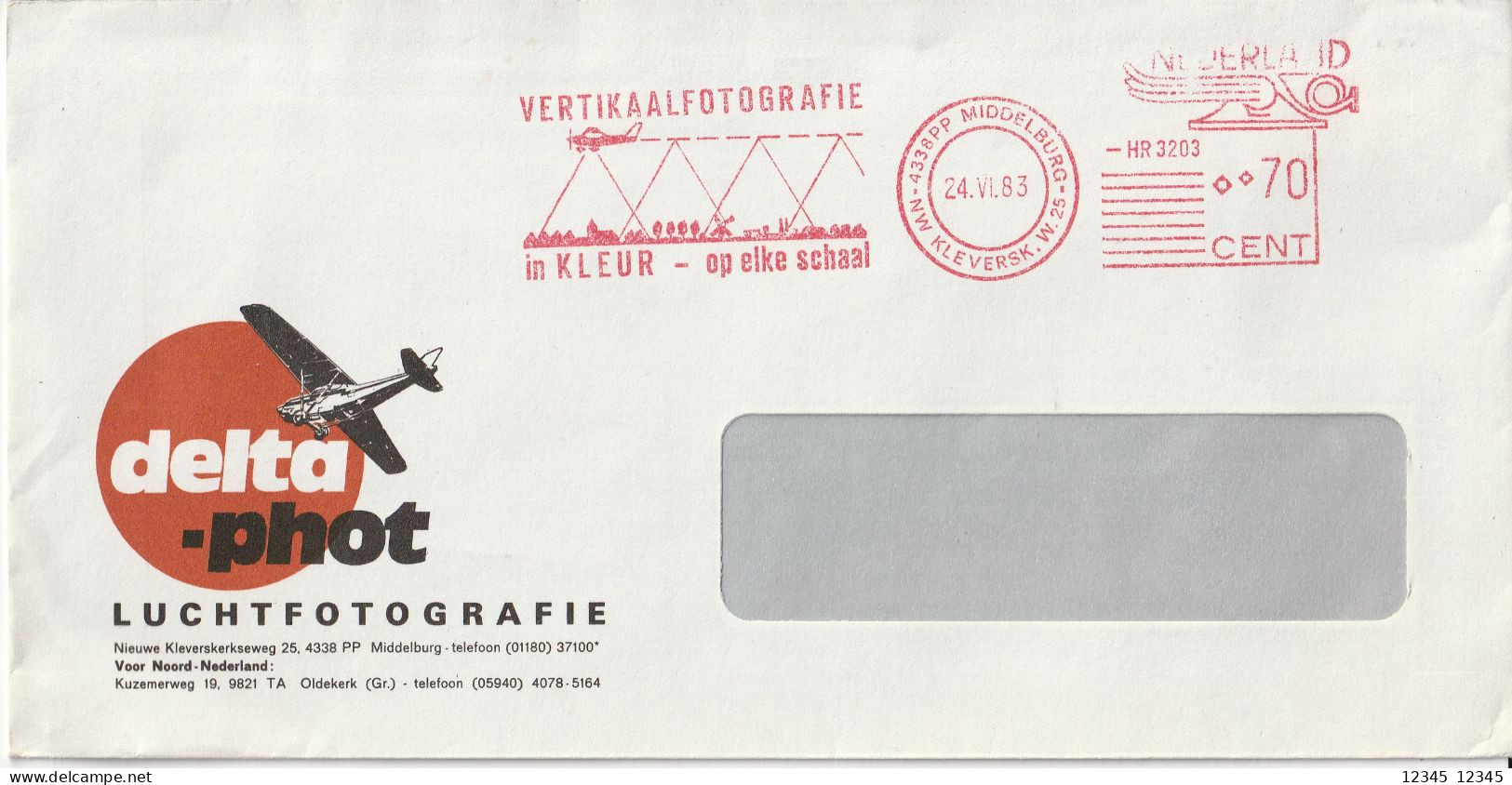 Nederland 1983, Middelburg, Stamped Color Vertical Photography At Any Scale - Franking Machines (EMA)