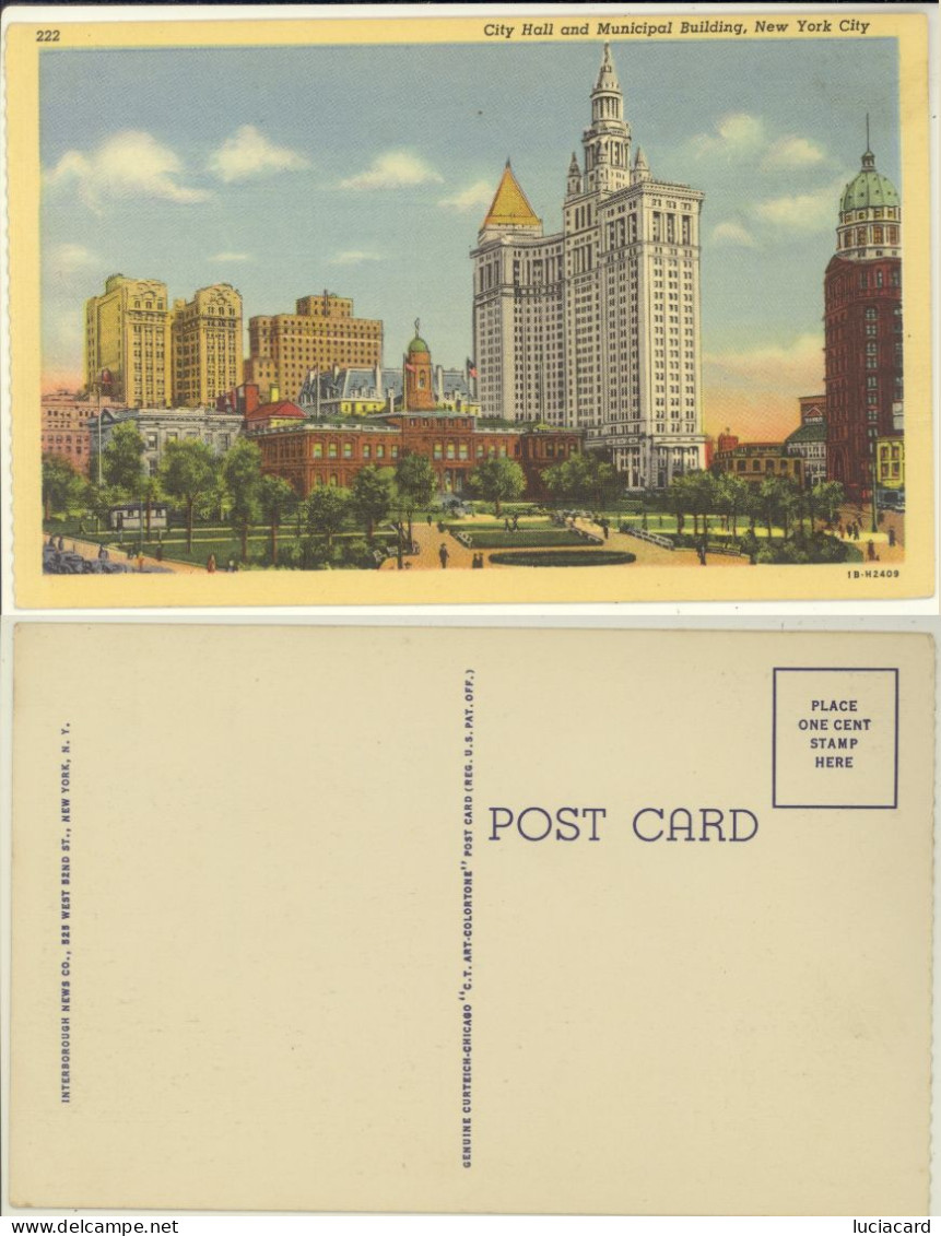 NEW YORK CITY - CITY HALL AND MUNICIPAL BUILDING - Autres Monuments, édifices