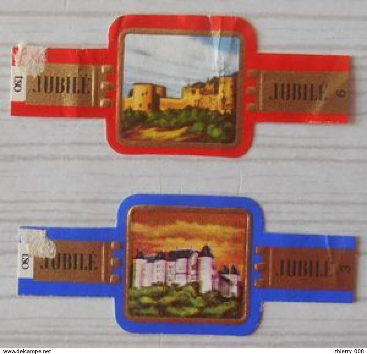 A45 Lot Bagues De Cigares  Jubile  Séries Chateaux Français  2 Pièces - Bagues De Cigares