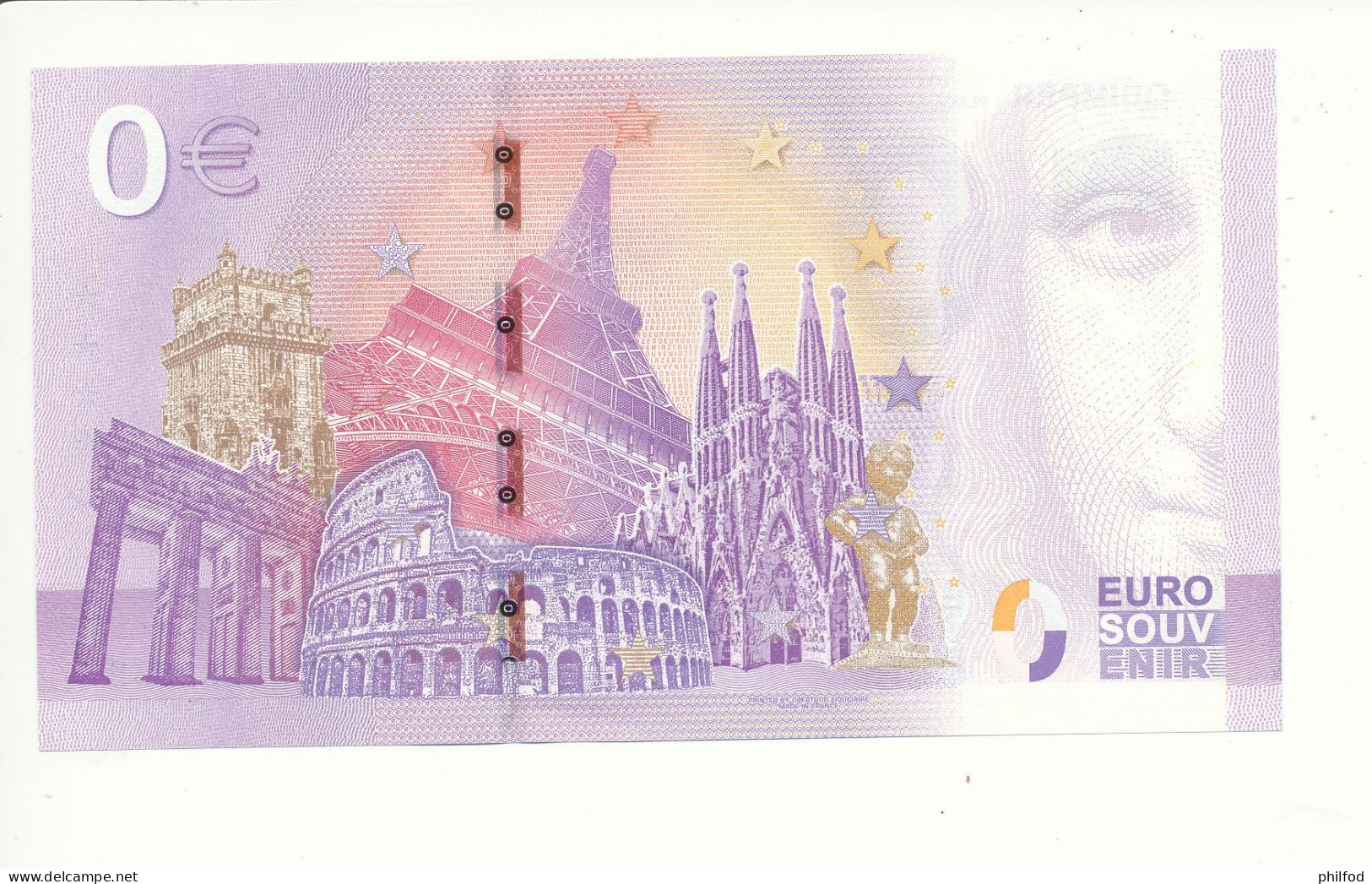 Billet Touristique 0 Euro - QUIMPER PLACE AU BEURRE - UEAC - 2022-3 - ANNIV - N° 2338 - Altri & Non Classificati