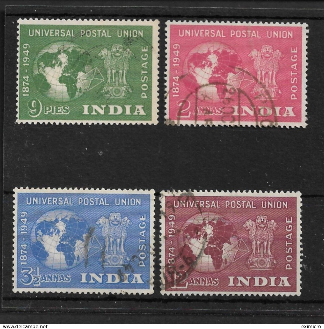 INDIA 1949 UPU SET FINE USED Cat £12 - Gebruikt