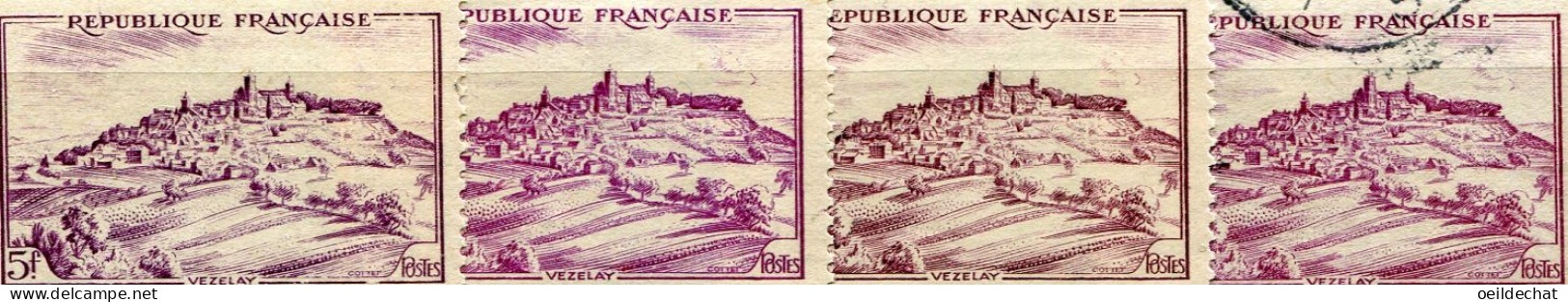 26160 FRANCE N°759** 5F Vézelay : Violet, Violet Vif, Lilas-brun + Lilas (normal)  1947  TB - Unused Stamps