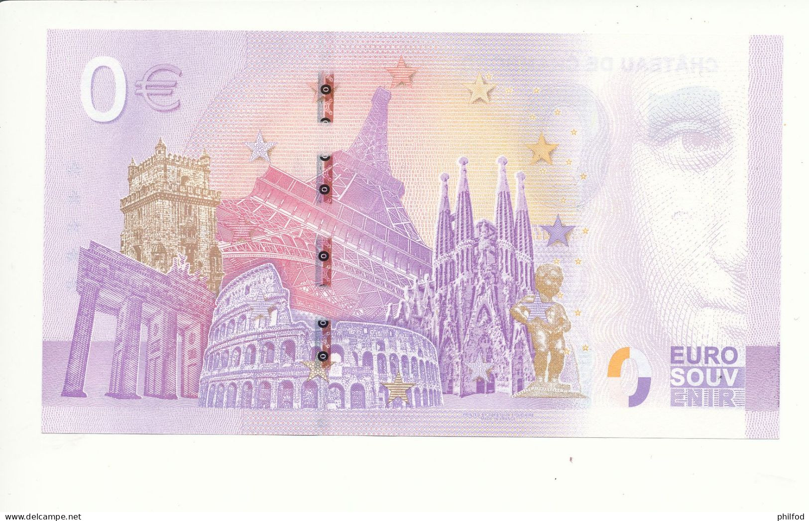 Billet Touristique 0 Euro - CHÂTEAU DE CHAMBORD - UEAR - 2022-3 - N° 35897 - Altri & Non Classificati