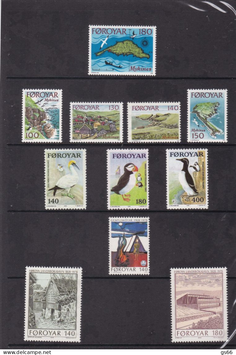 Färöer, 1978, 31/41, MNH **,  Jahreszusammenstellung - Färöer Inseln