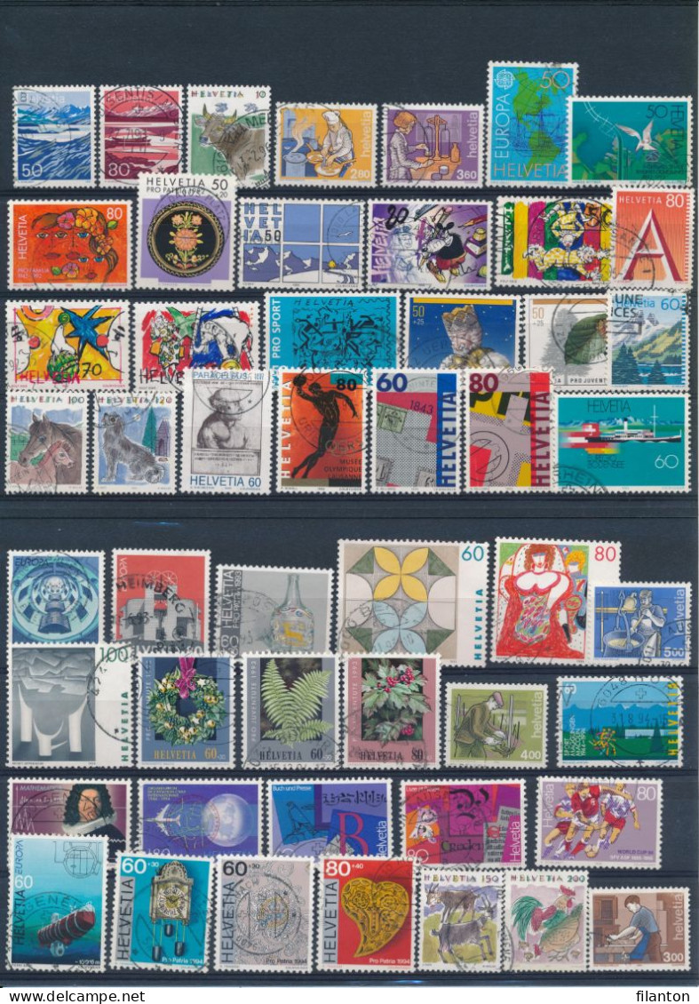 HELVETIA - Selection Periode 1990-1994 - Gest./obl./cancelled - Cote 59,90 € - (ref. 549) - Collections