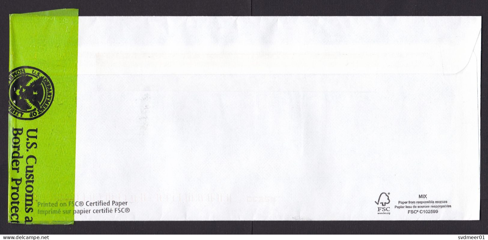 Canada: Cover To USA, 2012, 2 Stamps, Tape US Customs Control, Opened For Inspection (traces Of Use) - Lettres & Documents