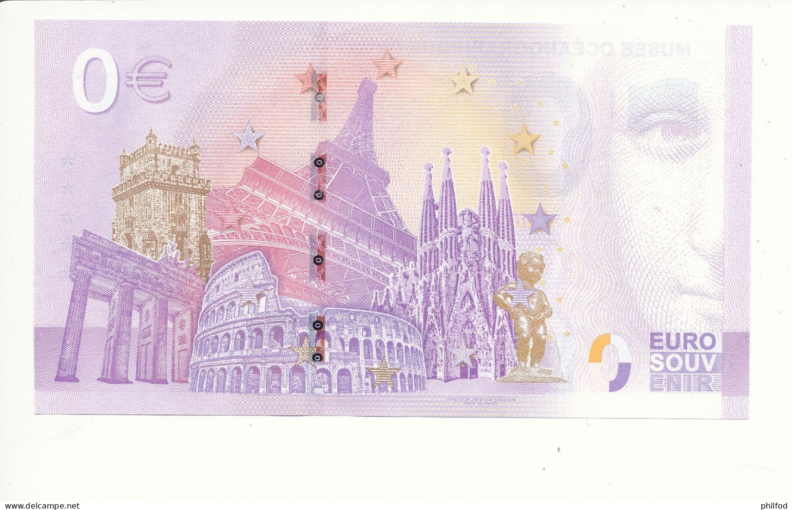 Billet Touristique 0 Euro - MUSÉE OCÉANOGRAPHIQUE DE MONACO - UEAW - 2022-1 - N° 44689 - Sonstige & Ohne Zuordnung