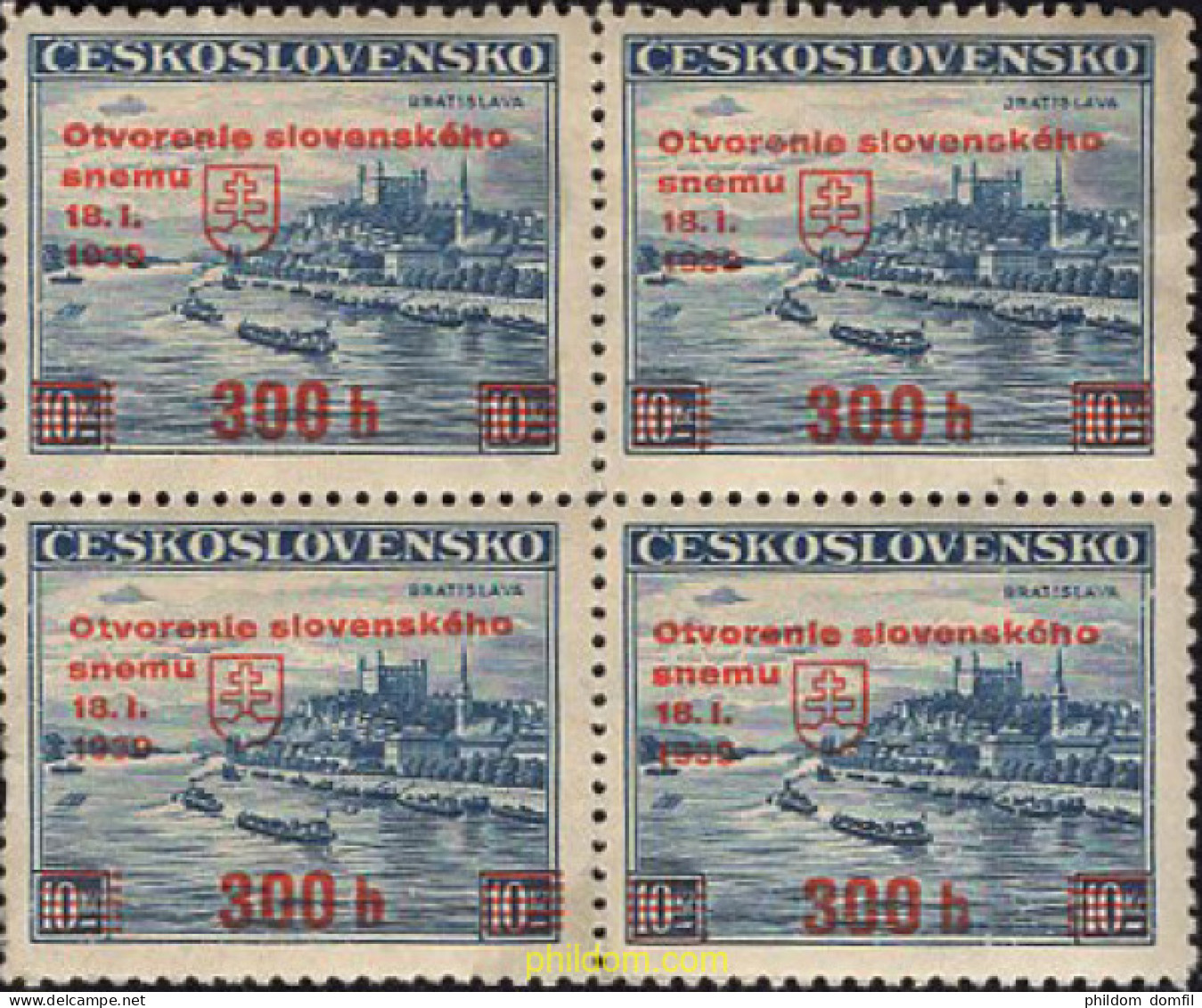 665823 MNH CHECOSLOVAQUIA 1939 APERTURA DEL PARLAMENTO ESLOVACO - Ungebraucht