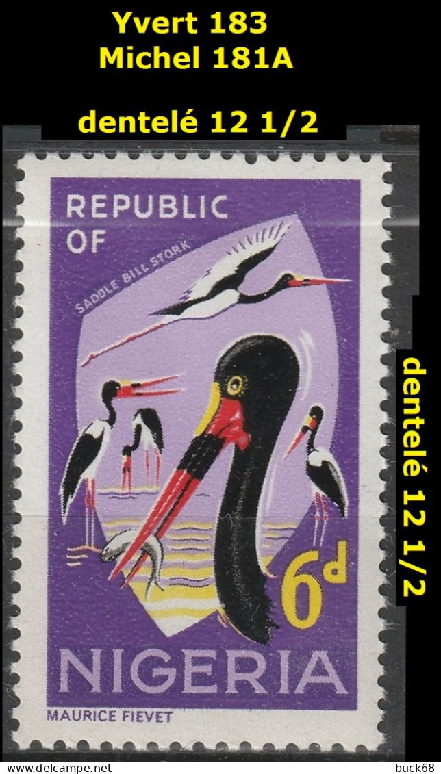 NIGERIA 183 ** MNH Cigogne Storch 1965 (1) - Picotenazas & Aves Zancudas