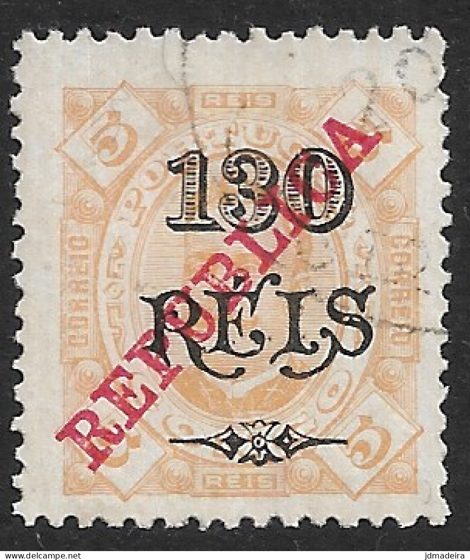 Portuguese Congo – 1915 King Carlos Overprinted REPUBLICA 130 Réis Over 5 Réis Used Stamp - Portugees Congo