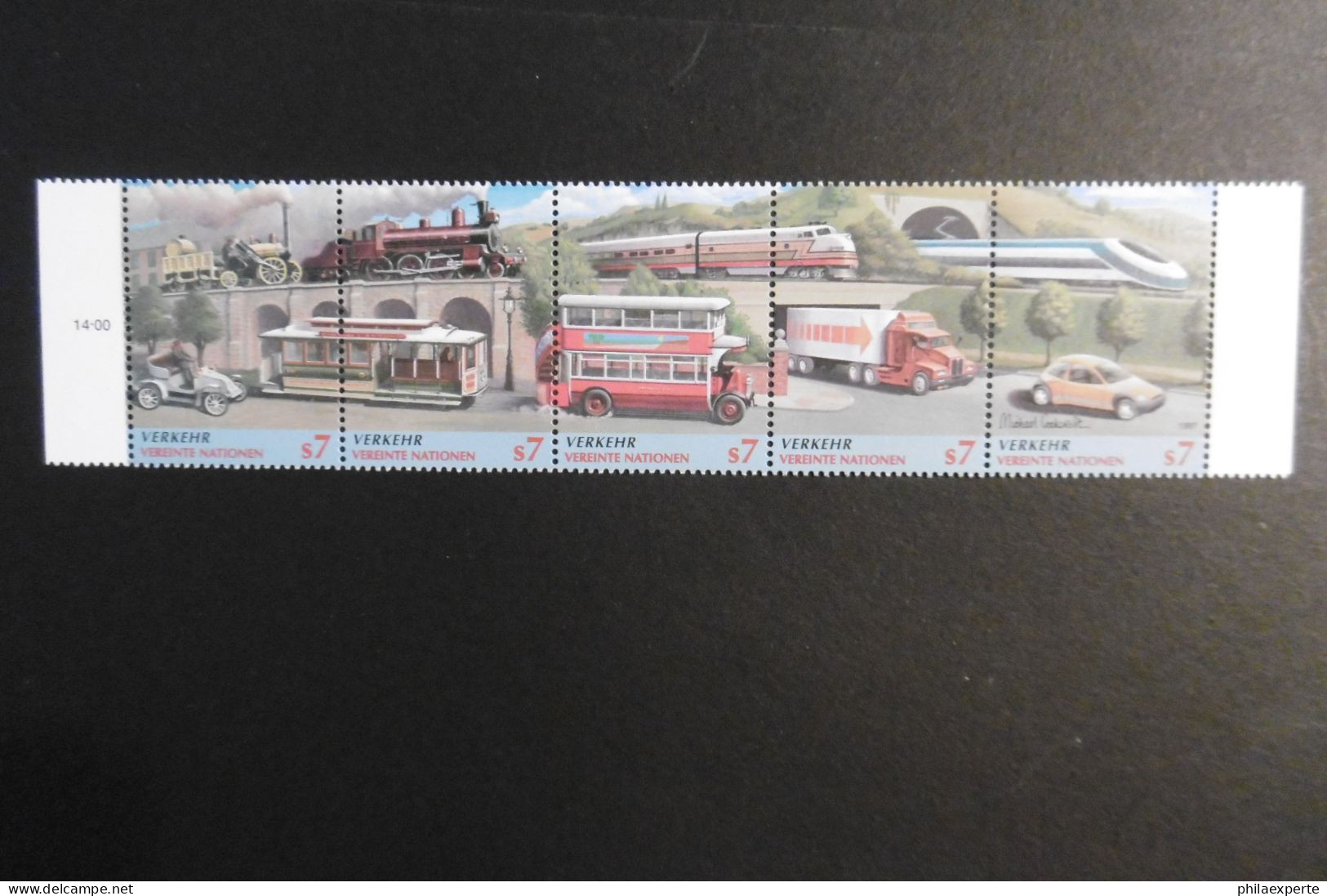 UNO Wien Mi. 231/235 ** ZDR Streifen Verkehr - Unused Stamps