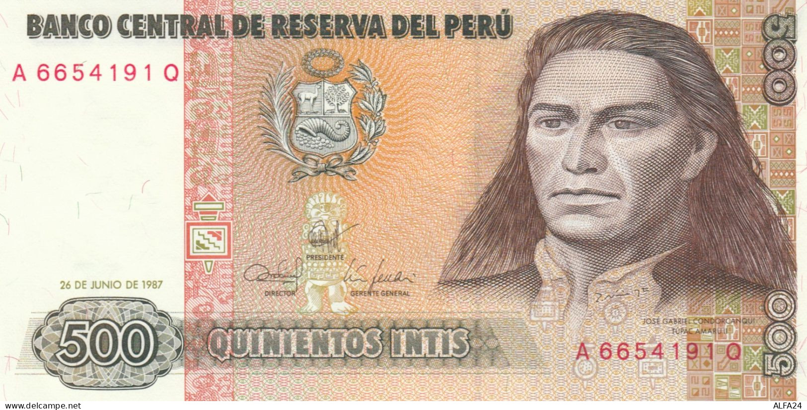 BANCONOTA PERU 500 UNC (MK798 - Pérou