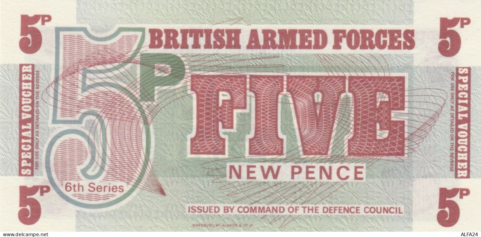 BANCONOTA BRITISH ARMED FORCE 5 UNC (MK731 - British Armed Forces & Special Vouchers