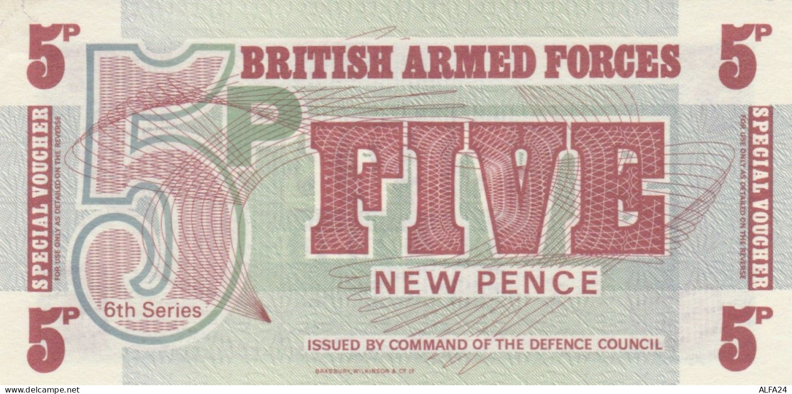 BANCONOTA BRITISH ARMED FORCE 5 UNC (MK727 - British Armed Forces & Special Vouchers