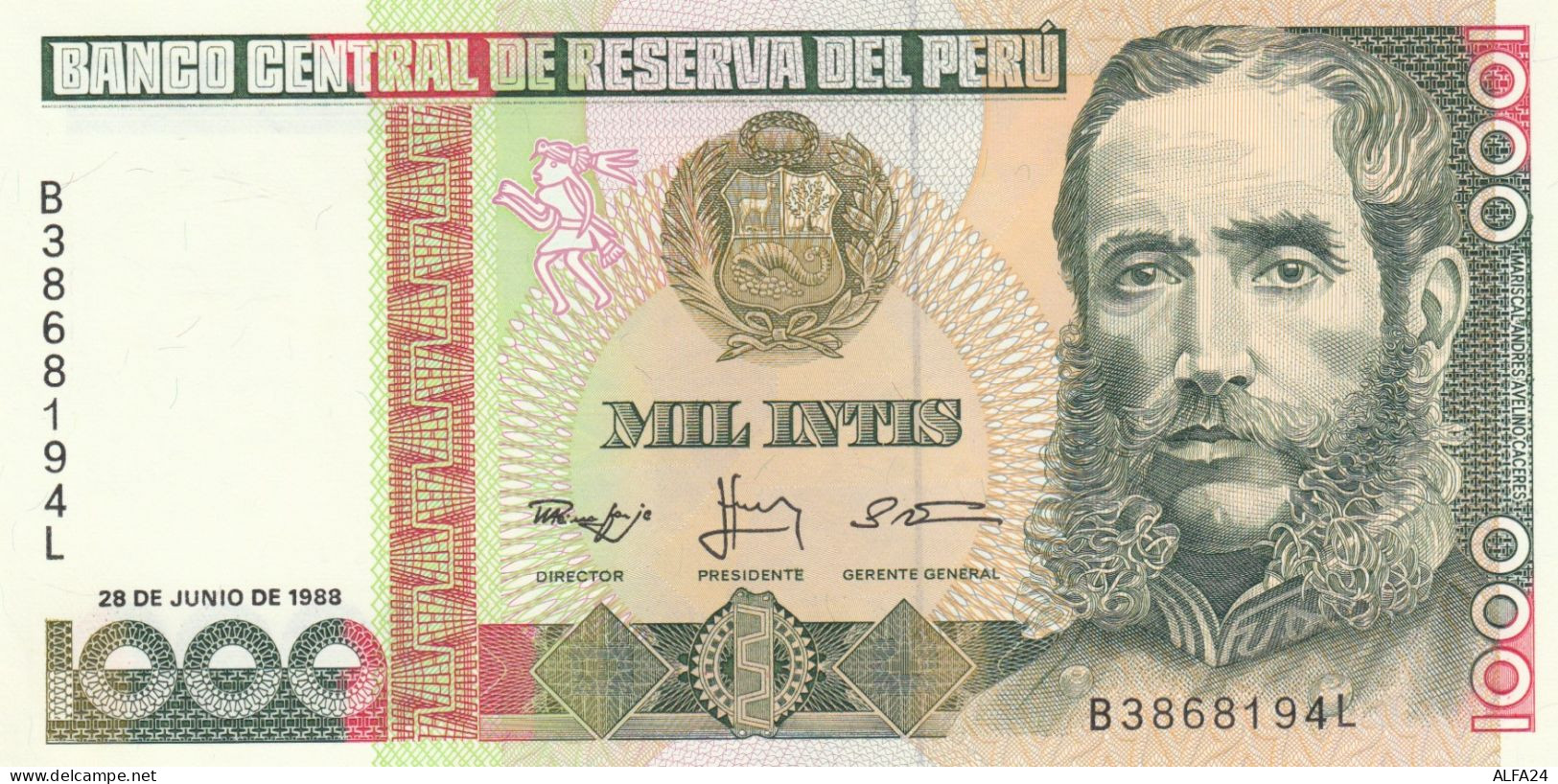 BANCONOTA PERU 1000 UNC (MK587 - Perù