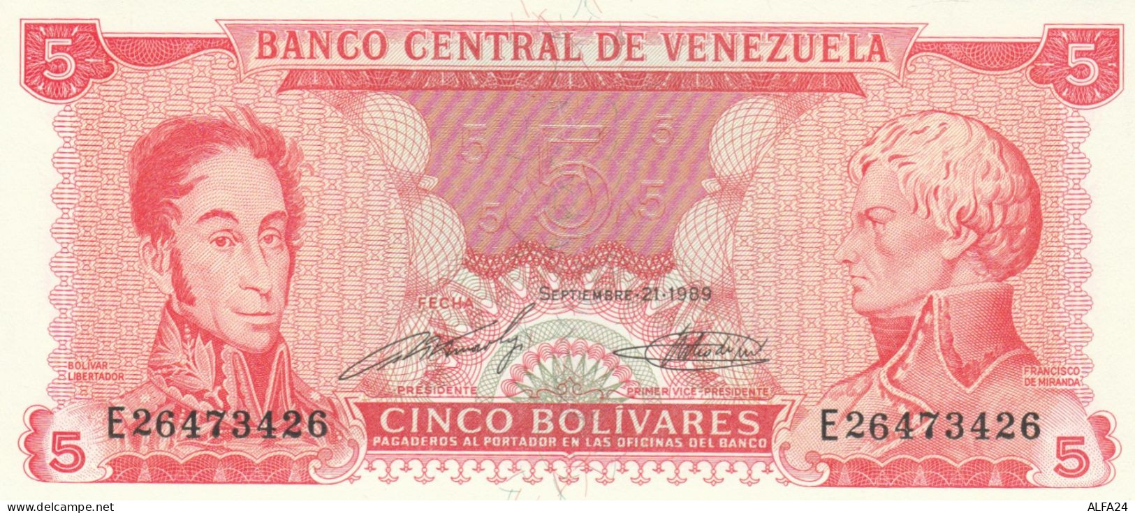 BANCONOTA VENEZUELA 5 UNC (MK573 - Venezuela