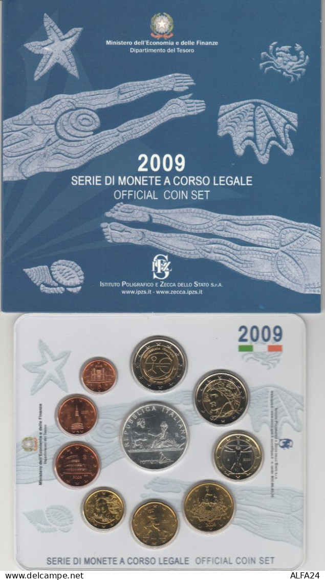 2009 Italia DIVISIONALE FDC - 10 VALORI - 5 EURO ARGENTO CAMPIONATI MONDIALI DI NUOTO (MK7 - Italie